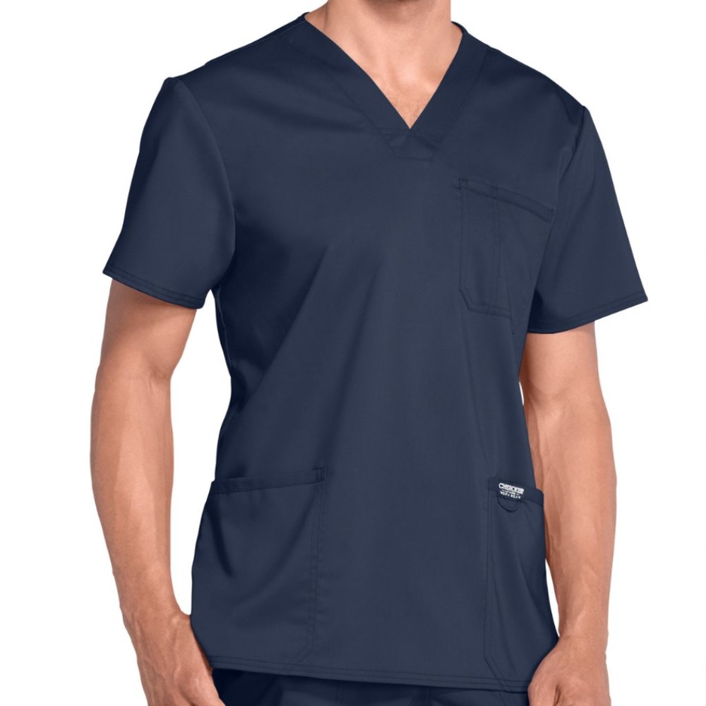 Cherokee Workwear Revolution Men's 3 Pocket V-Neck Scrub Top